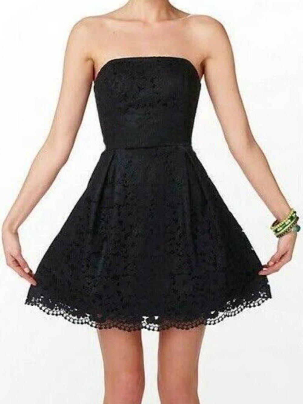 LILLY PULITZER Marielle black lace strapless dress